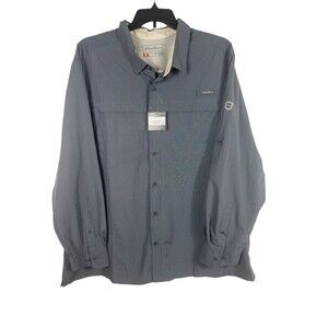 Eddie Bauer UPF Guide Shirt Mens XXXL Navy Button Up Fishing Hiking NWT